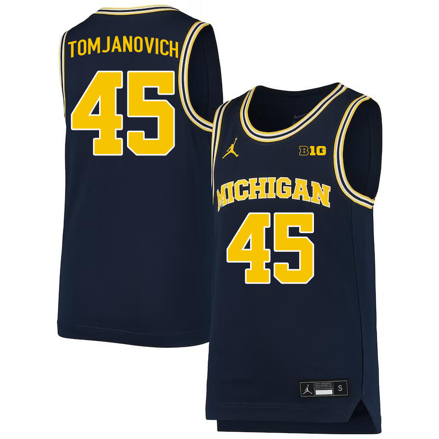 Michigan Wolverines #45 Rudy Tomjanovich College Basketball Jerseys Stitched Sale-Navy